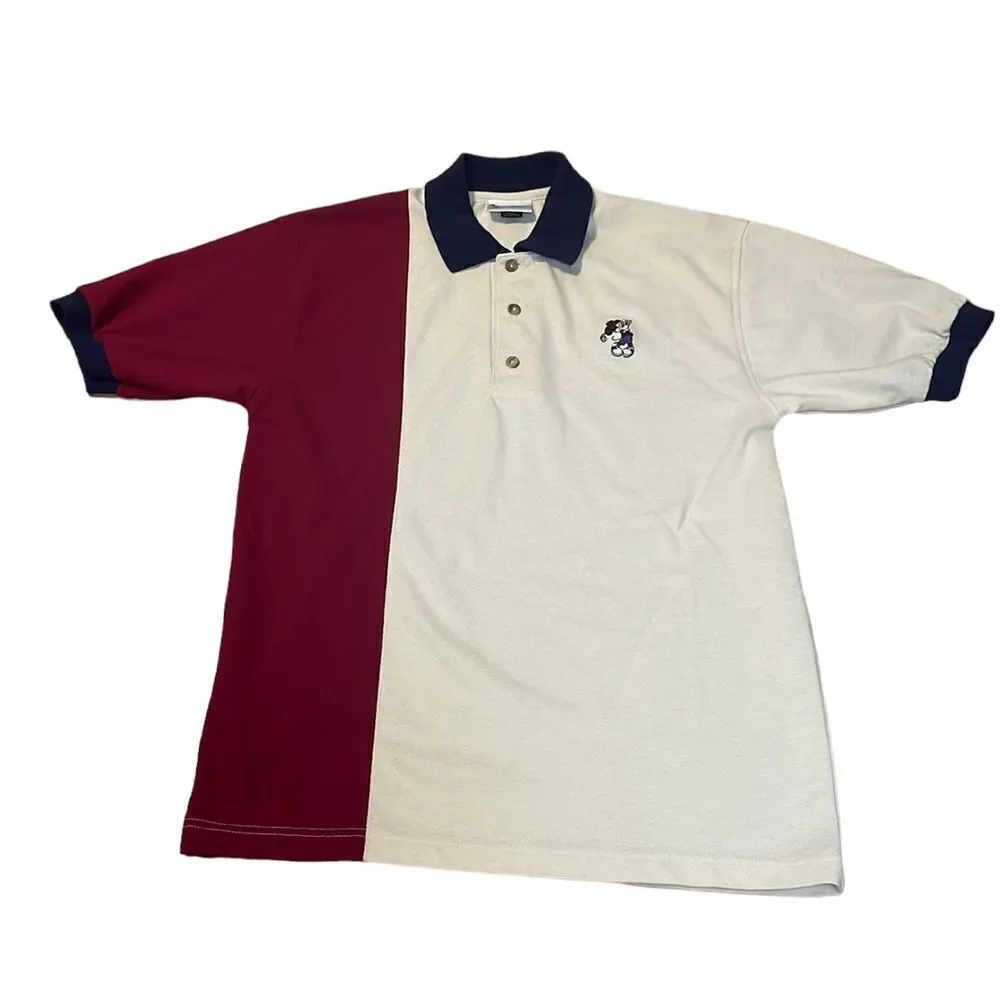 Walt Disney World Men’s Mickey Golf Polo, Golfing Mickey Mouse, Small